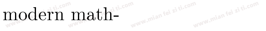 modern math字体转换